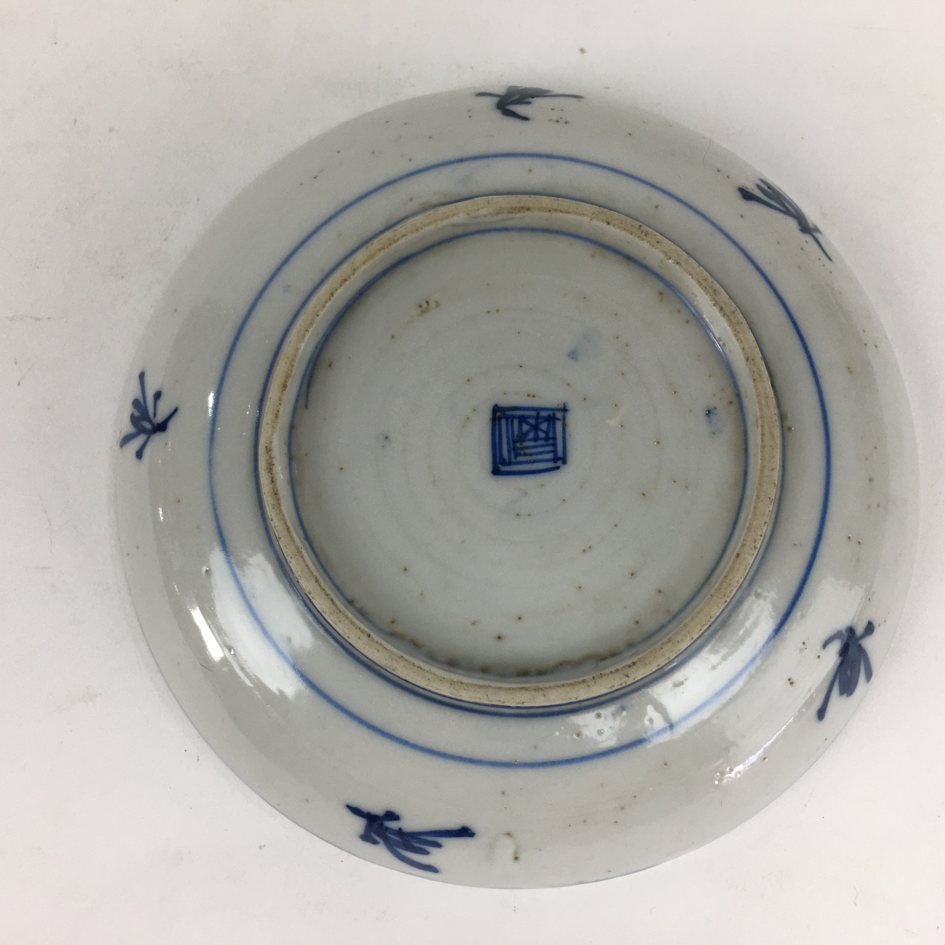 Japanese Porcelain Small Plate Kozara Vtg Blue Flower Dandelion Kozara PP810