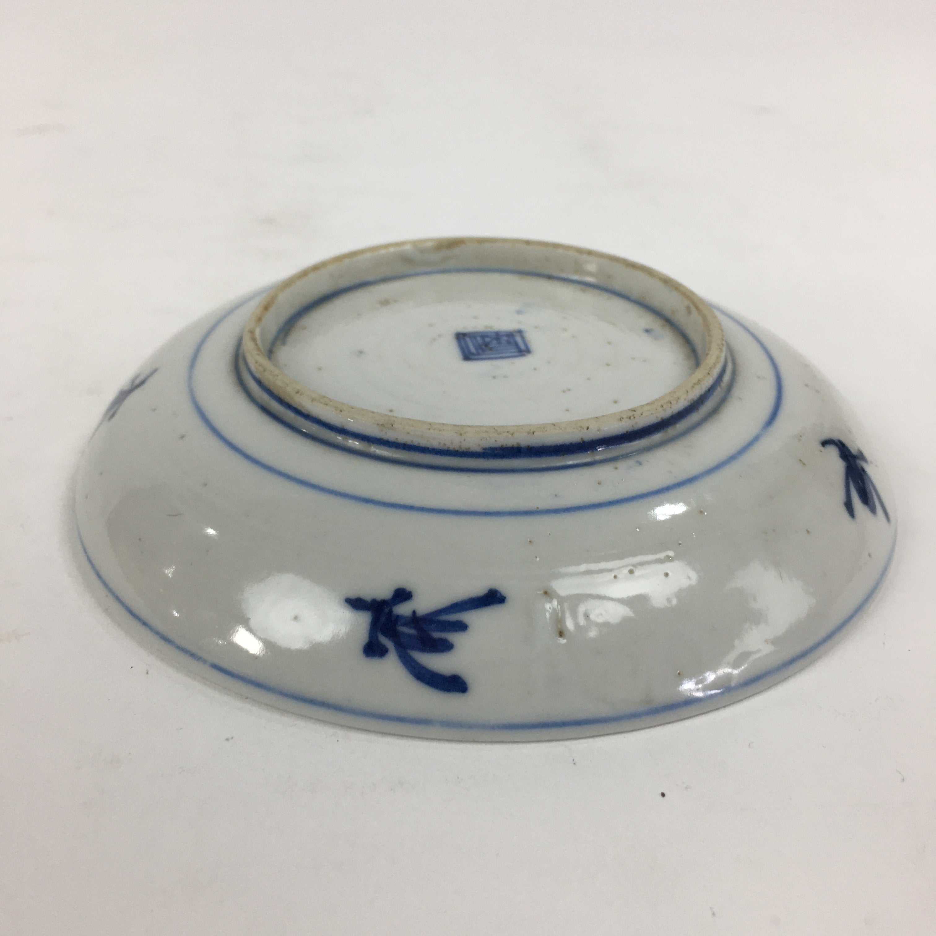 Japanese Porcelain Small Plate Kozara Vtg Blue Flower Dandelion Kozara PP810