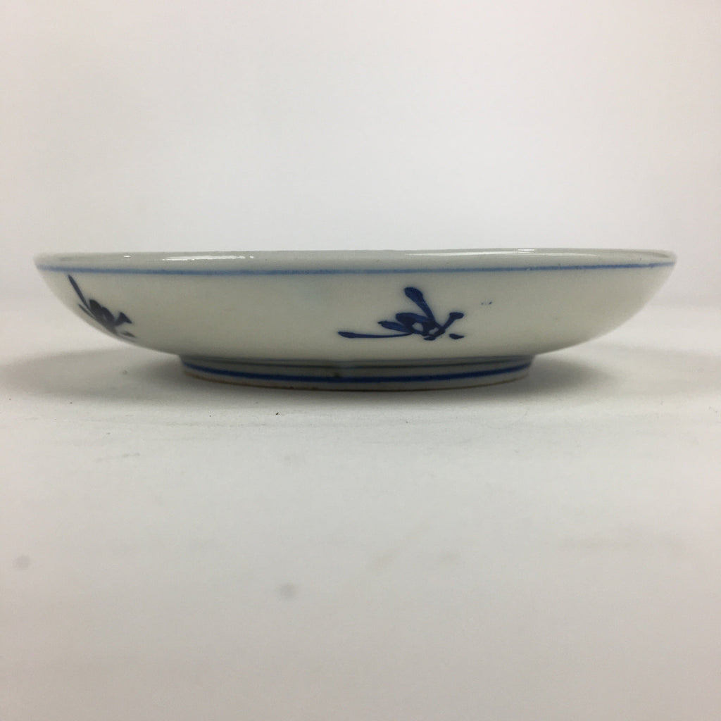 Japanese Porcelain Small Plate Kozara Vtg Blue Flower Dandelion Kozara PP811