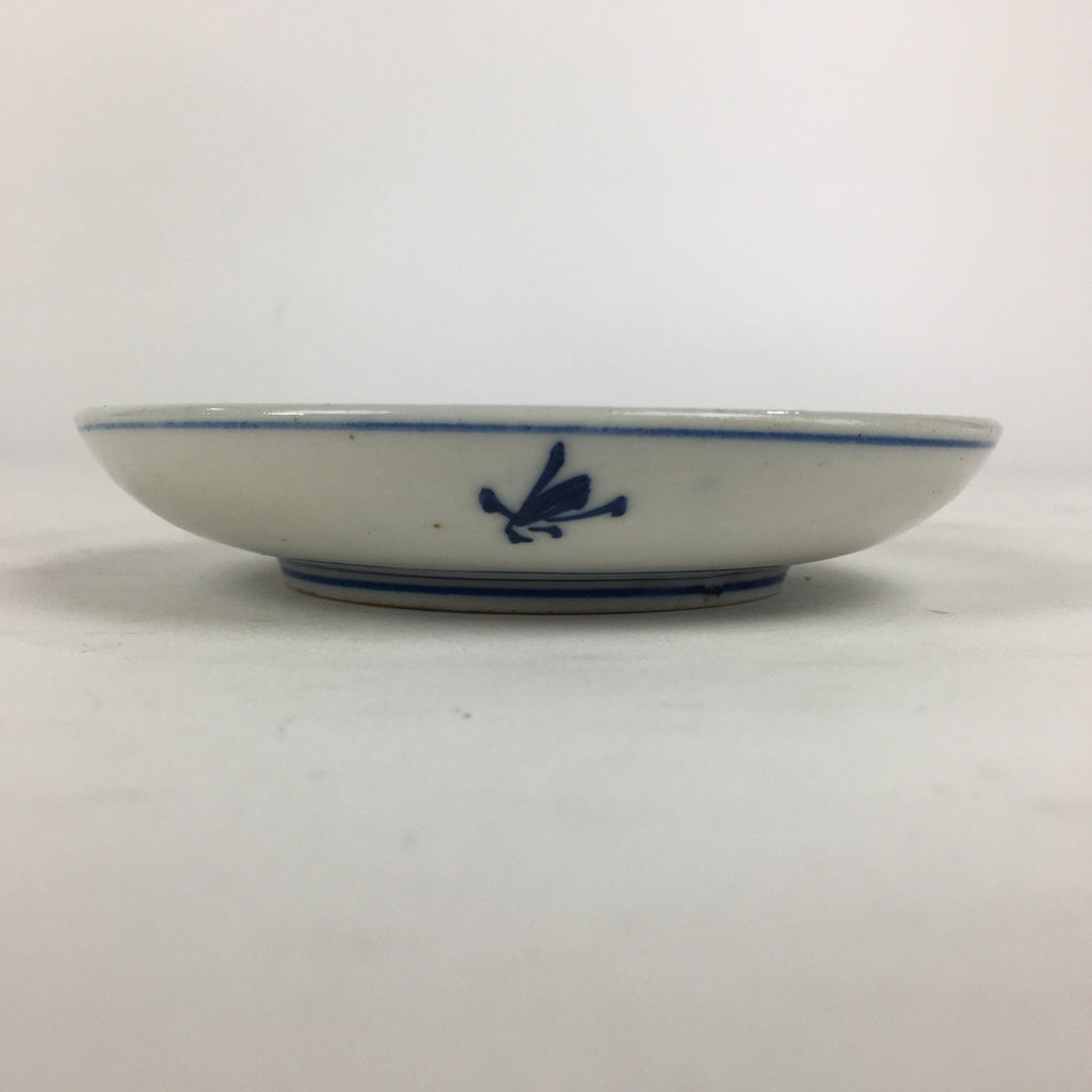 Japanese Porcelain Small Plate Kozara Vtg Blue Flower Dandelion Kozara PP811