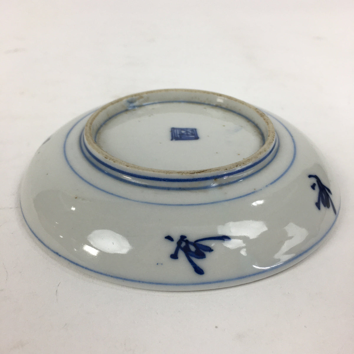 Japanese Porcelain Small Plate Kozara Vtg Blue Flower Dandelion Kozara PP811