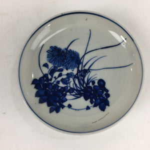 Japanese Porcelain Small Plate Kozara Vtg Blue Flower Dandelion Kozara PP811
