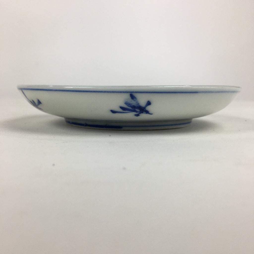 Japanese Porcelain Small Plate Kozara Vtg Blue Flower Dandelion Kozara PP812