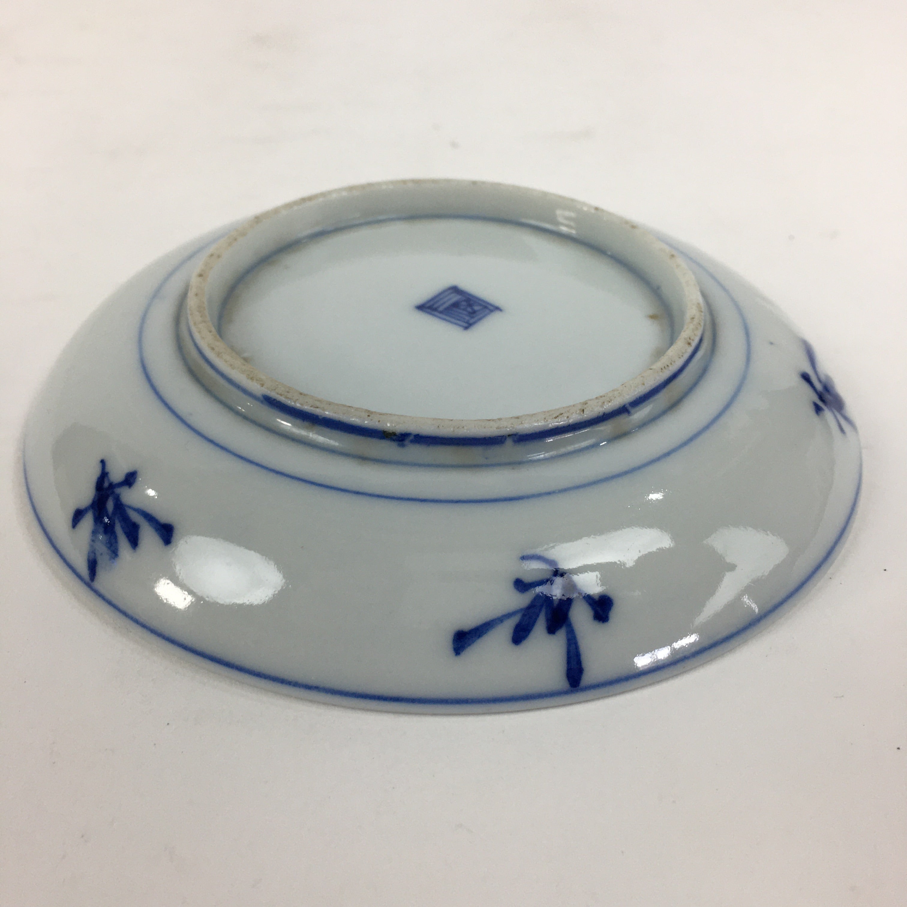 Japanese Porcelain Small Plate Kozara Vtg Blue Flower Dandelion Kozara PP812