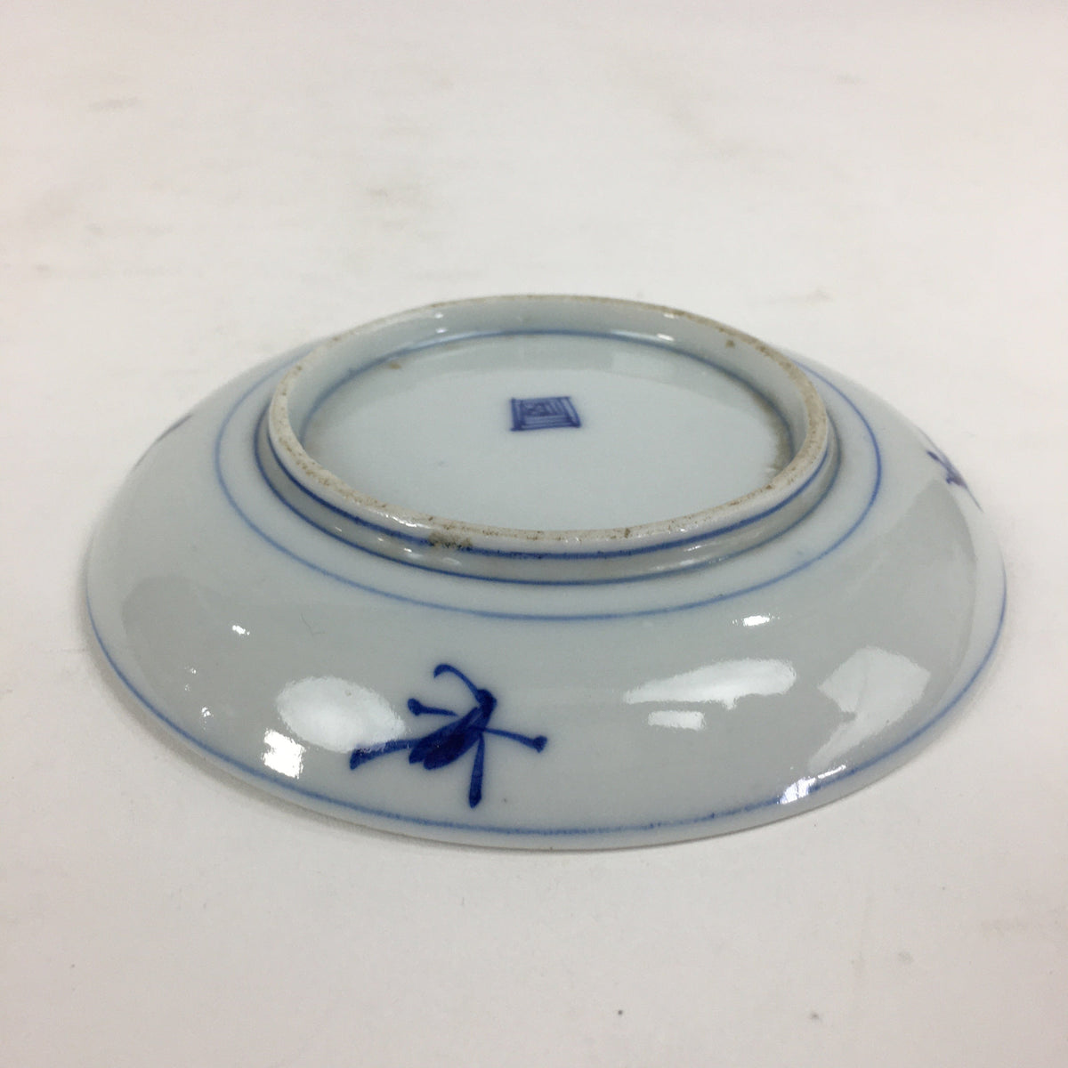 Japanese Porcelain Small Plate Kozara Vtg Blue Flower Dandelion Kozara PP812
