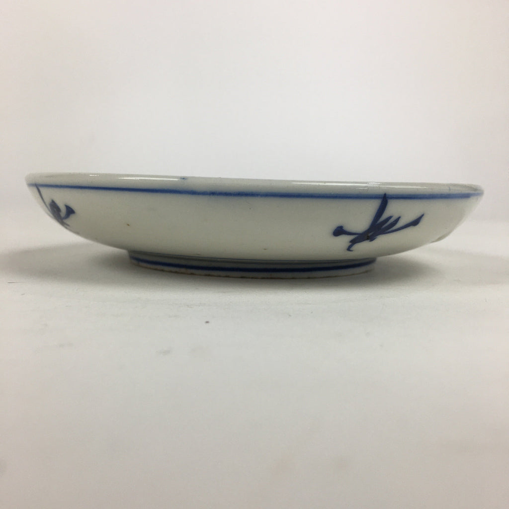 Japanese Porcelain Small Plate Kozara Vtg Blue Flower Dandelion Kozara PP813