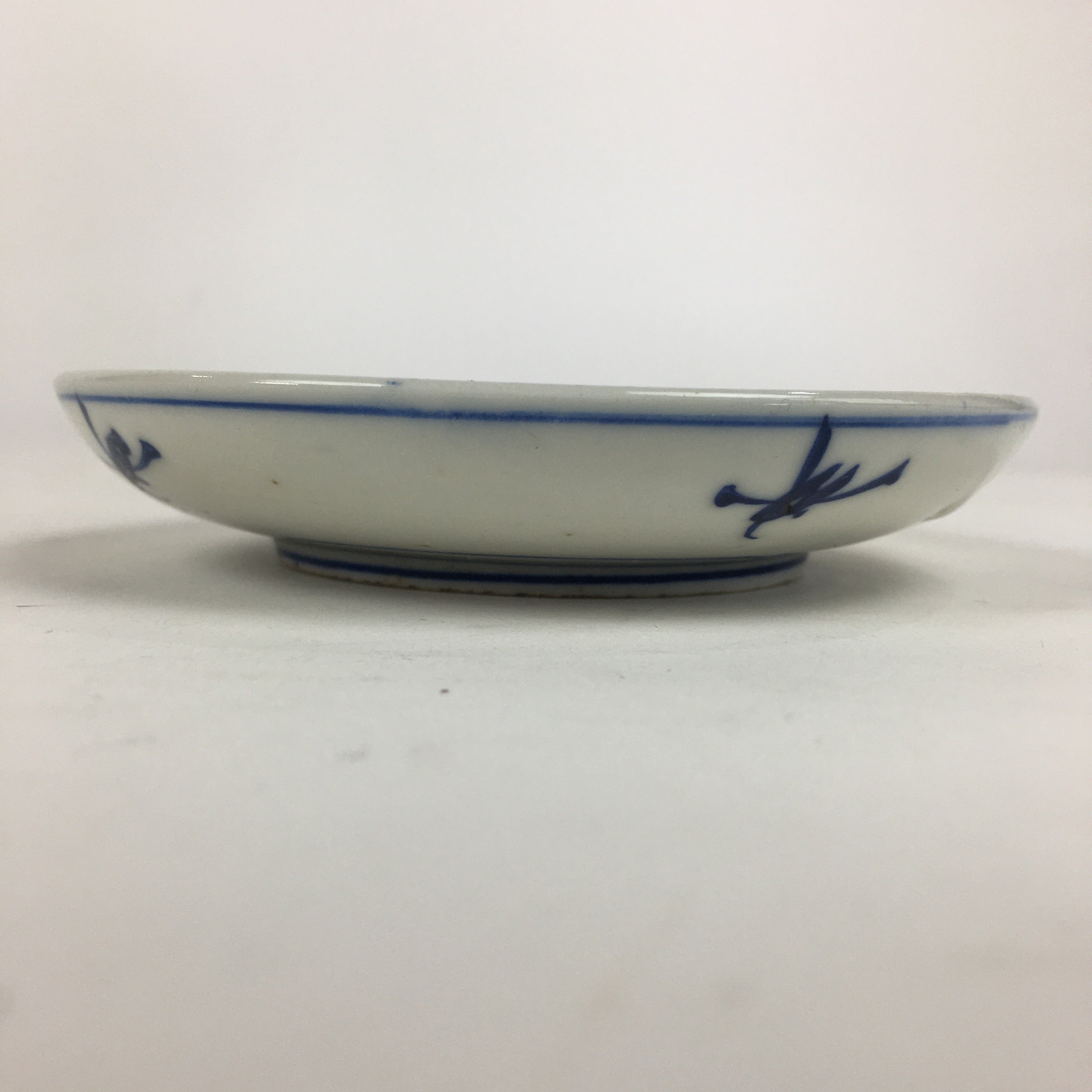 Japanese Porcelain Small Plate Kozara Vtg Blue Flower Dandelion Kozara PP813