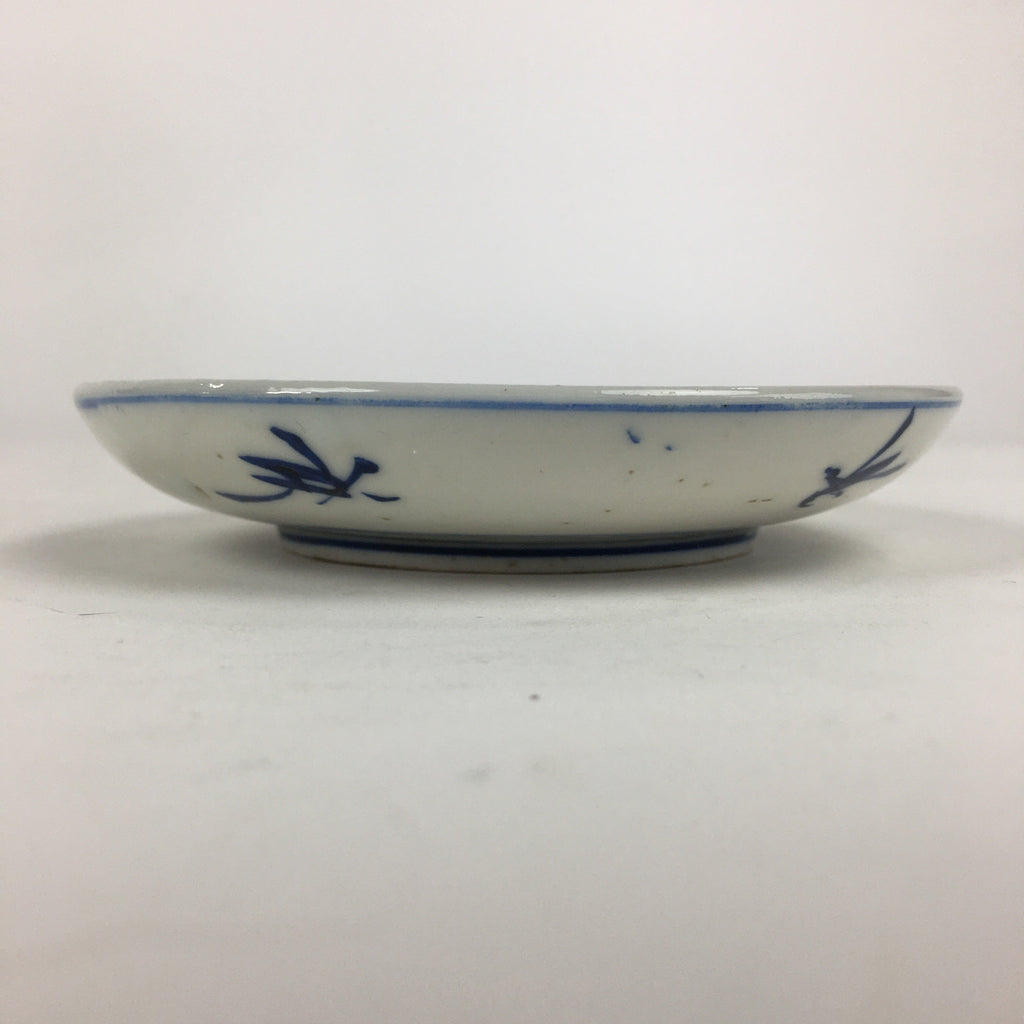 Japanese Porcelain Small Plate Kozara Vtg Blue Flower Dandelion Kozara PP813