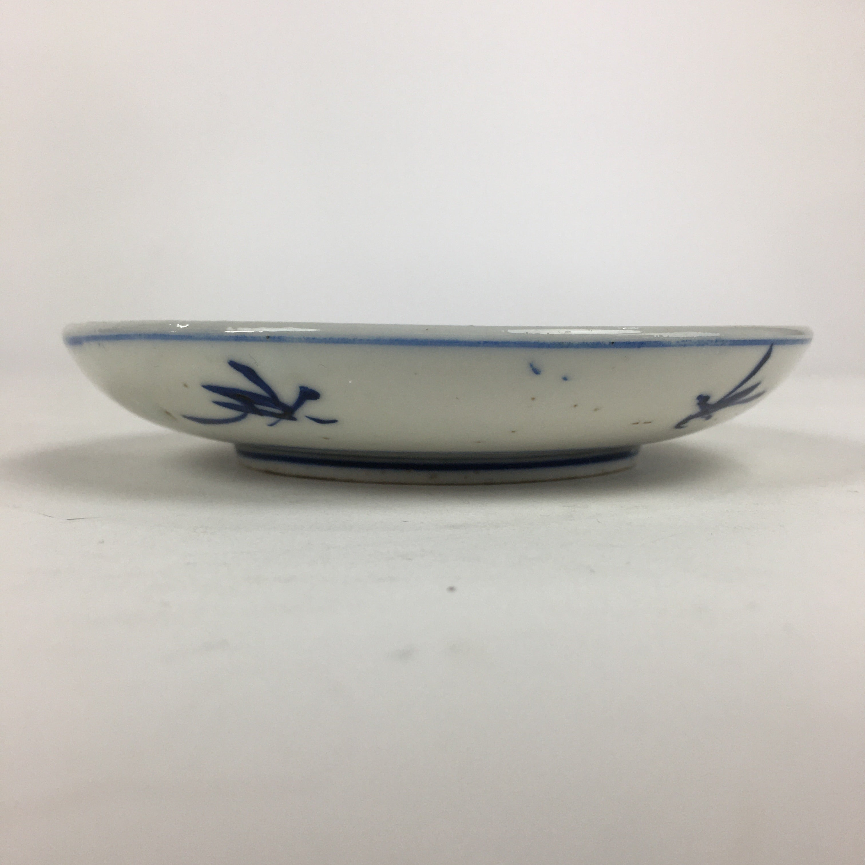 Japanese Porcelain Small Plate Kozara Vtg Blue Flower Dandelion Kozara PP813