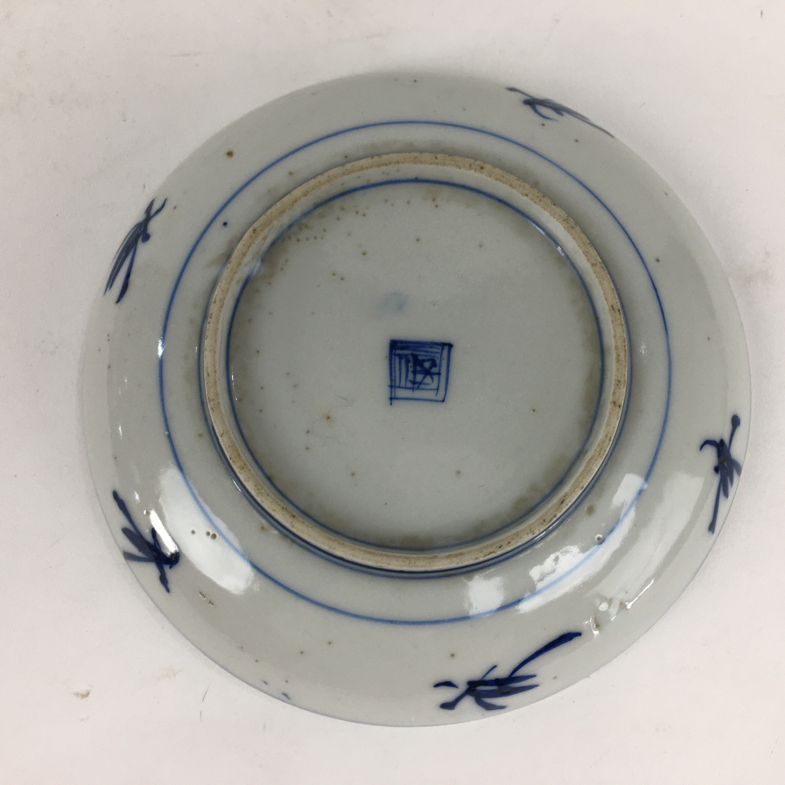 Japanese Porcelain Small Plate Kozara Vtg Blue Flower Dandelion Kozara PP813