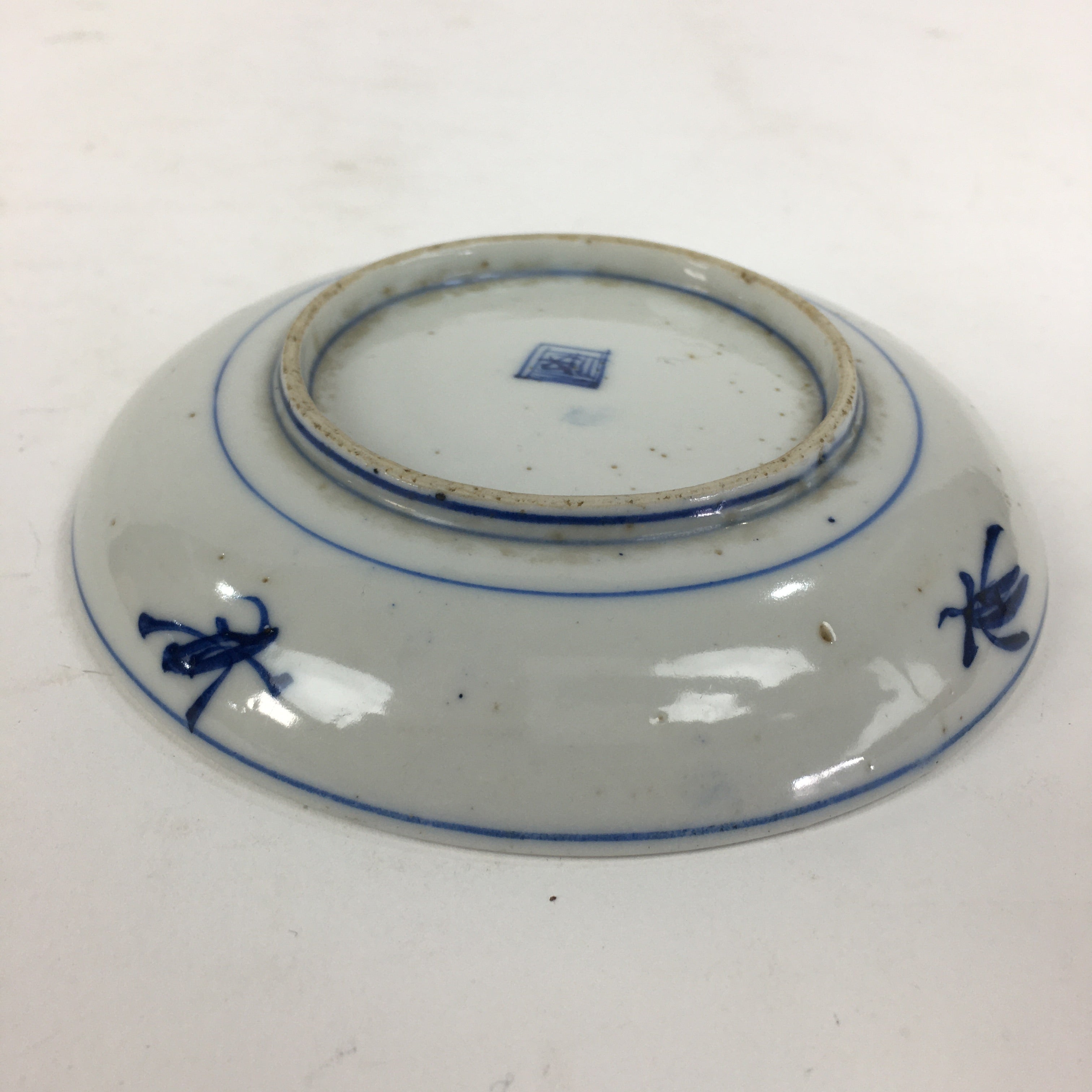Japanese Porcelain Small Plate Kozara Vtg Blue Flower Dandelion Kozara PP813