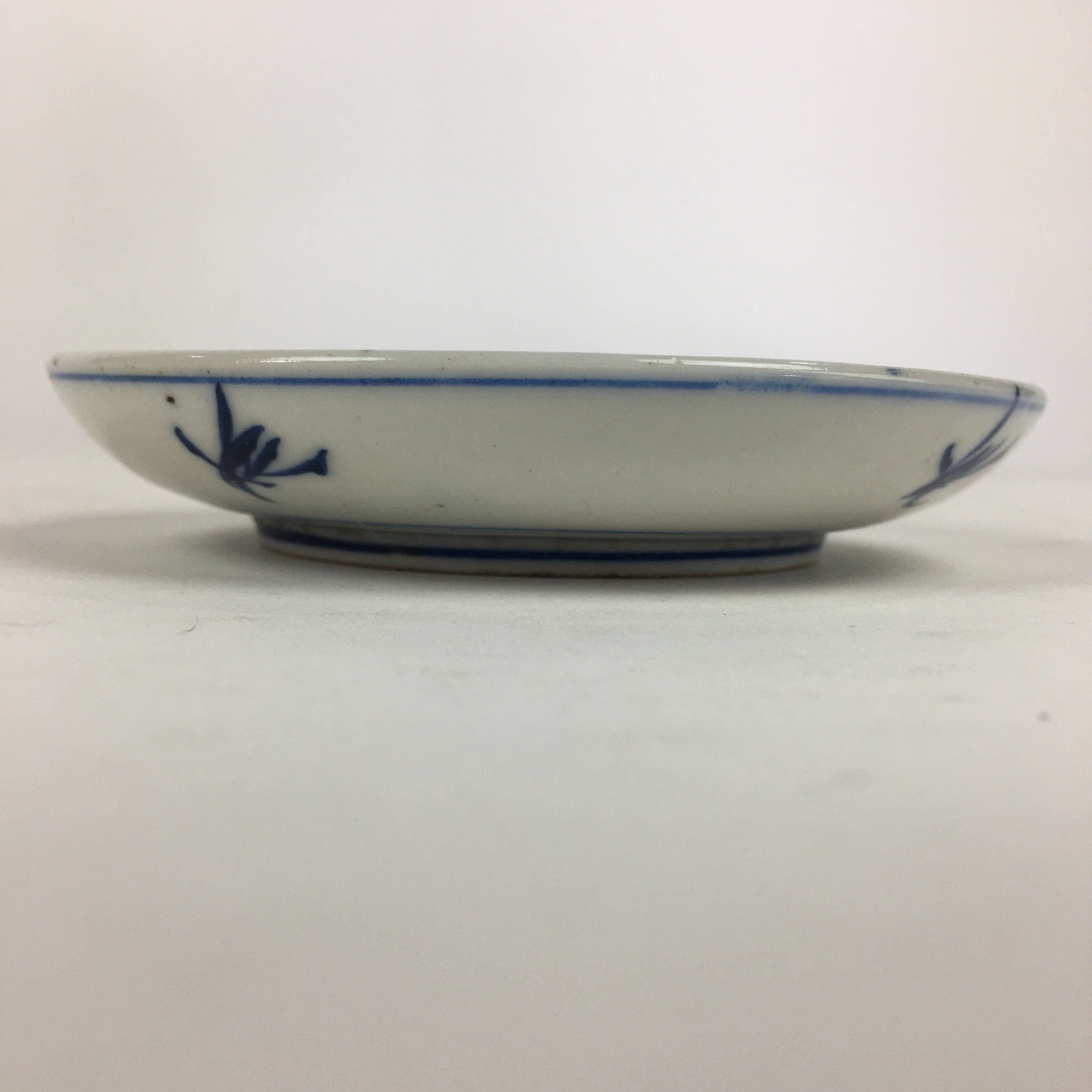 Japanese Porcelain Small Plate Kozara Vtg Blue Flower Dandelion Kozara PP816