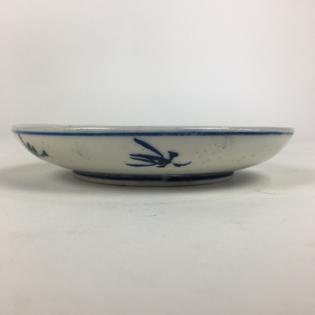 Japanese Porcelain Small Plate Kozara Vtg Blue Flower Dandelion Kozara PP816