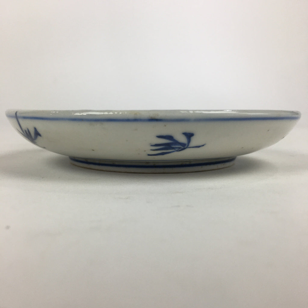 Japanese Porcelain Small Plate Kozara Vtg Blue Flower Dandelion Kozara PP816
