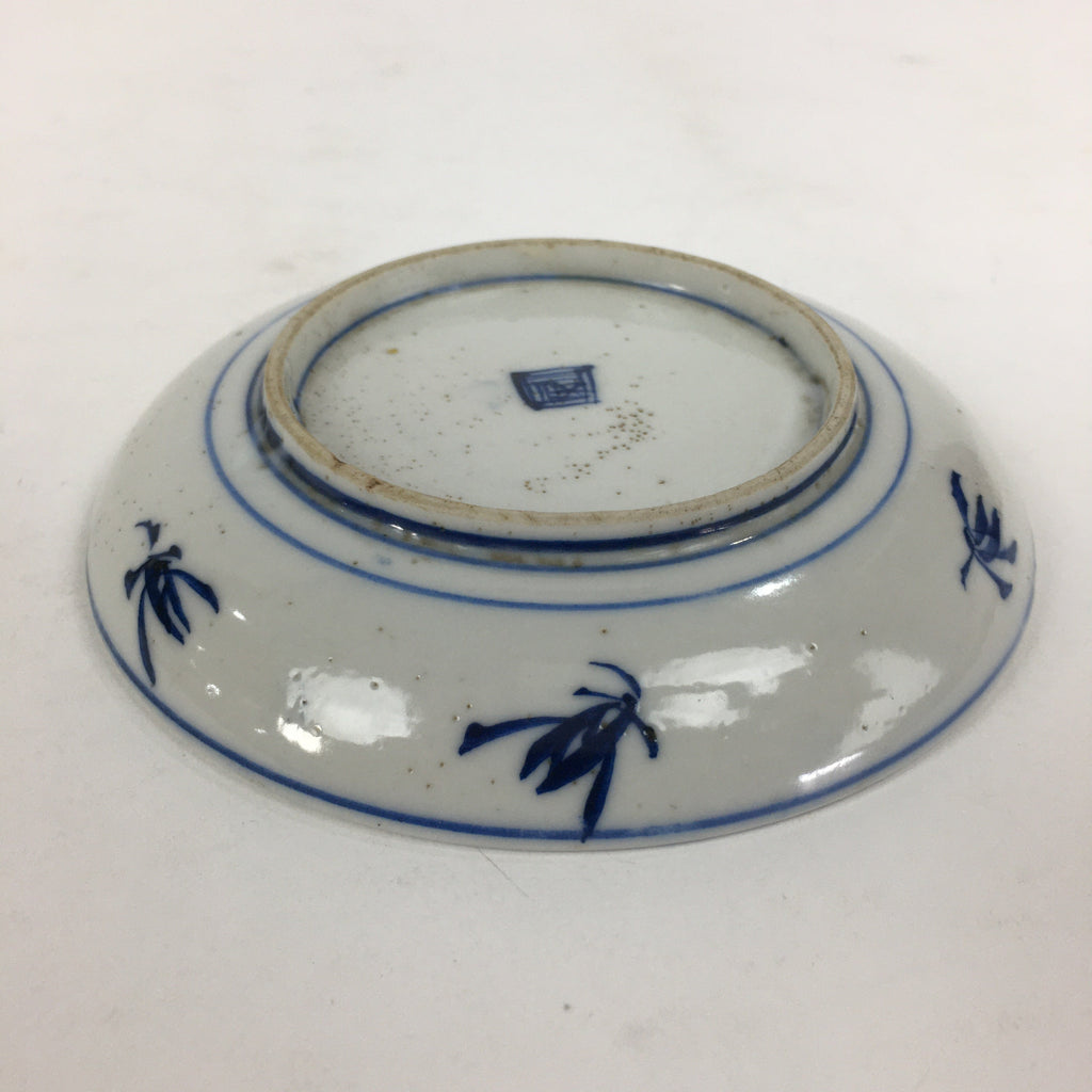 Japanese Porcelain Small Plate Kozara Vtg Blue Flower Dandelion Kozara PP816