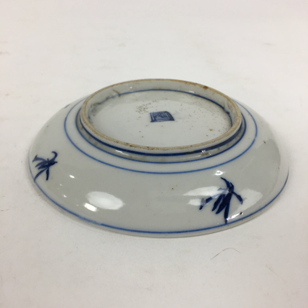 Japanese Porcelain Small Plate Kozara Vtg Blue Flower Dandelion Kozara PP816