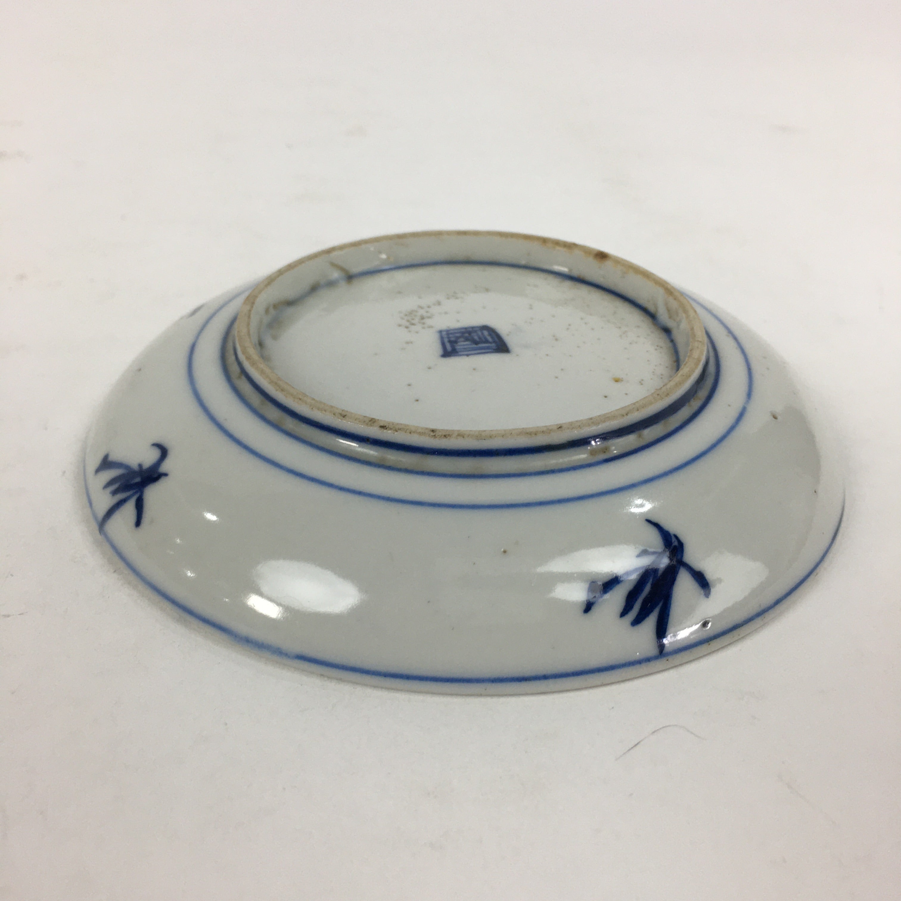 Japanese Porcelain Small Plate Kozara Vtg Blue Flower Dandelion Kozara PP816