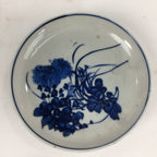 Japanese Porcelain Small Plate Kozara Vtg Blue Flower Dandelion Kozara PP816