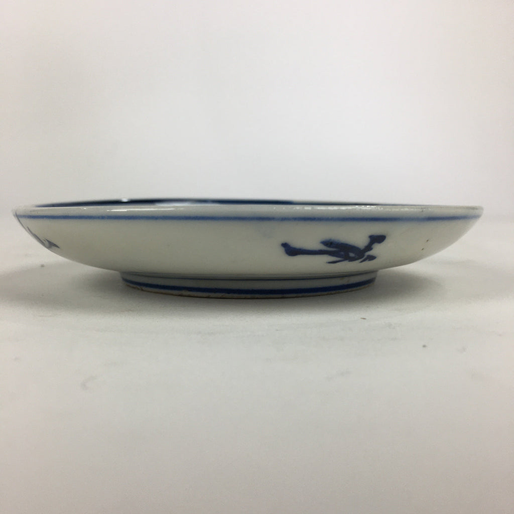 Japanese Porcelain Small Plate Kozara Vtg Blue Flower Dandelion Kozara PP817