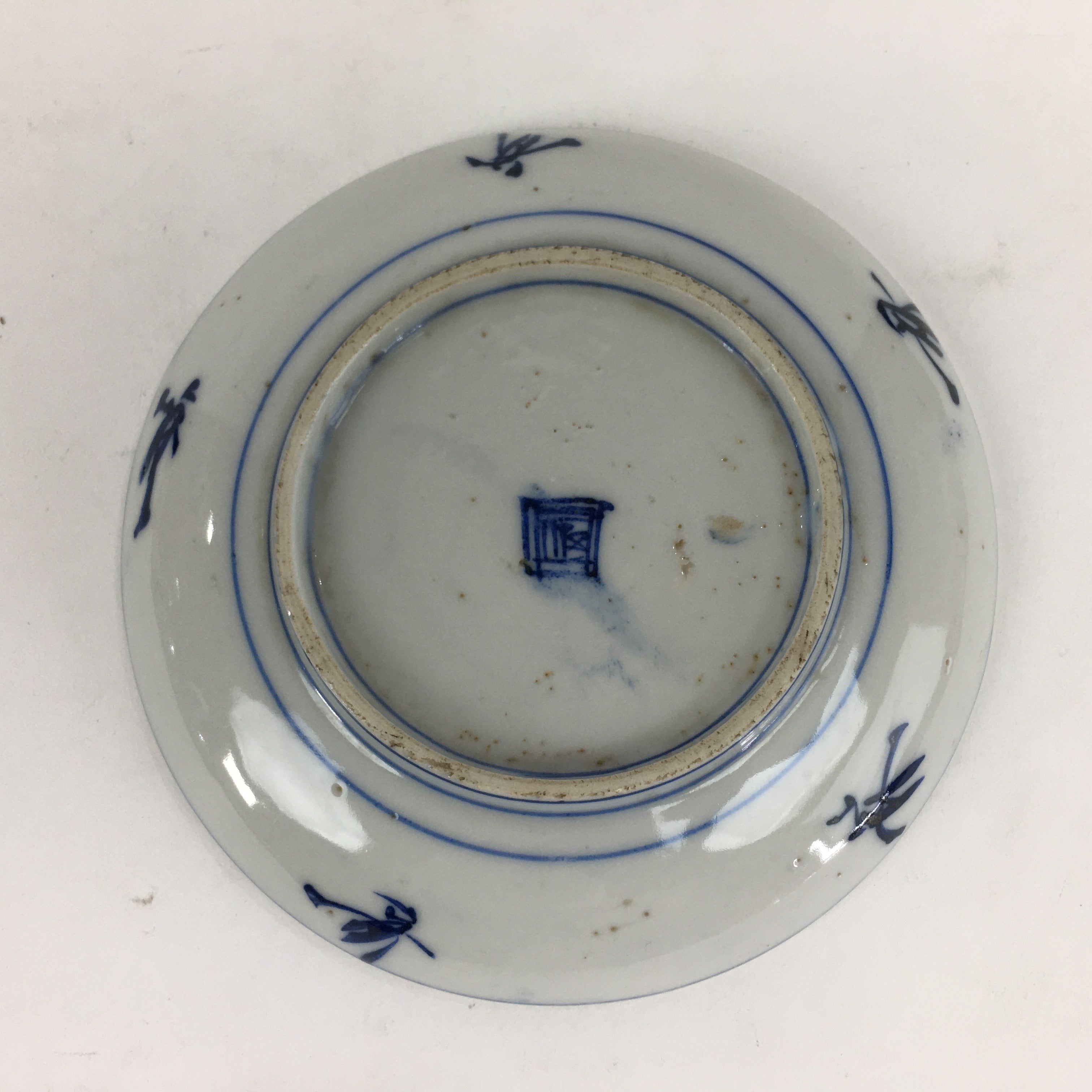 Japanese Porcelain Small Plate Kozara Vtg Blue Flower Dandelion Kozara PP817
