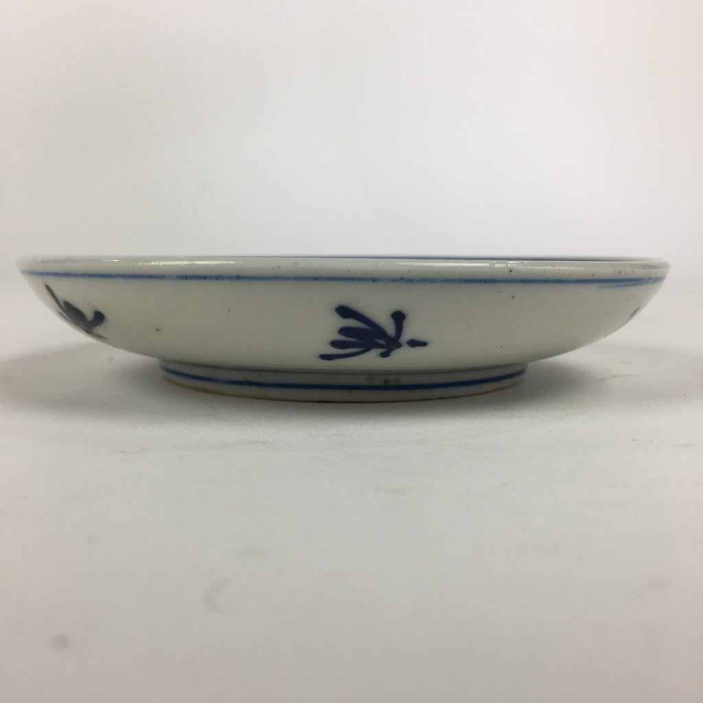 Japanese Porcelain Small Plate Kozara Vtg Blue Flower Dandelion Kozara PP818