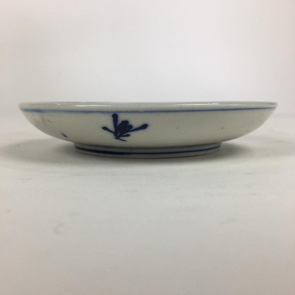 Japanese Porcelain Small Plate Kozara Vtg Blue Flower Dandelion Kozara PP818