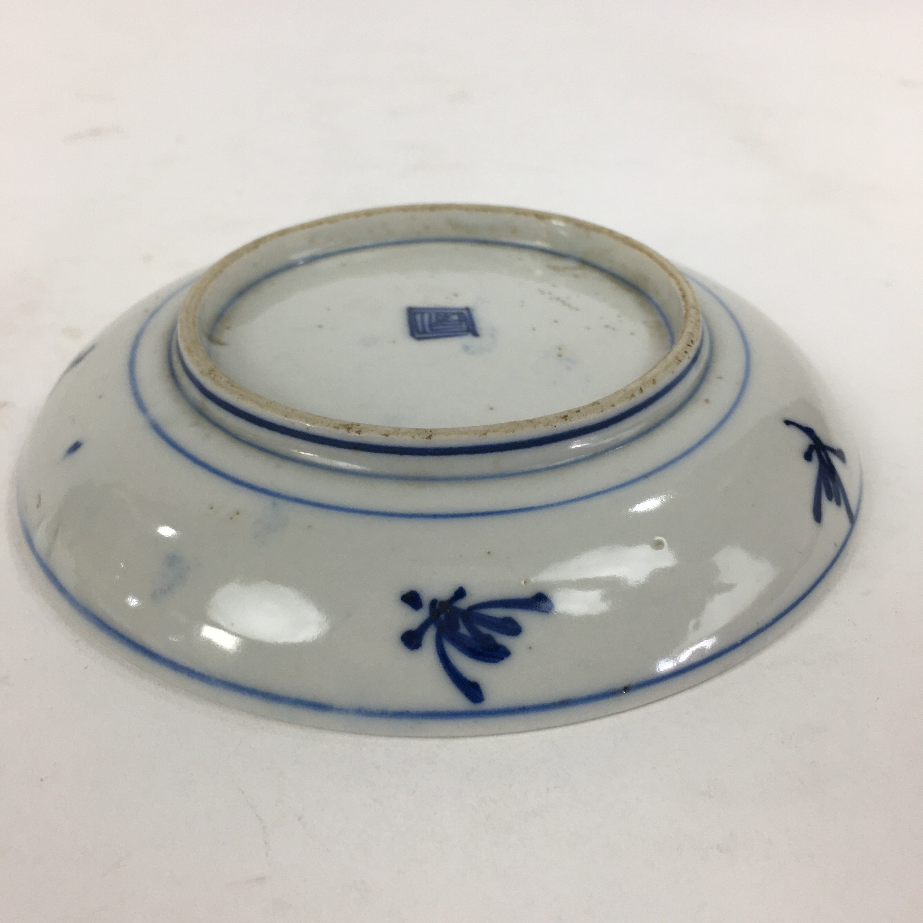 Japanese Porcelain Small Plate Kozara Vtg Blue Flower Dandelion Kozara PP818