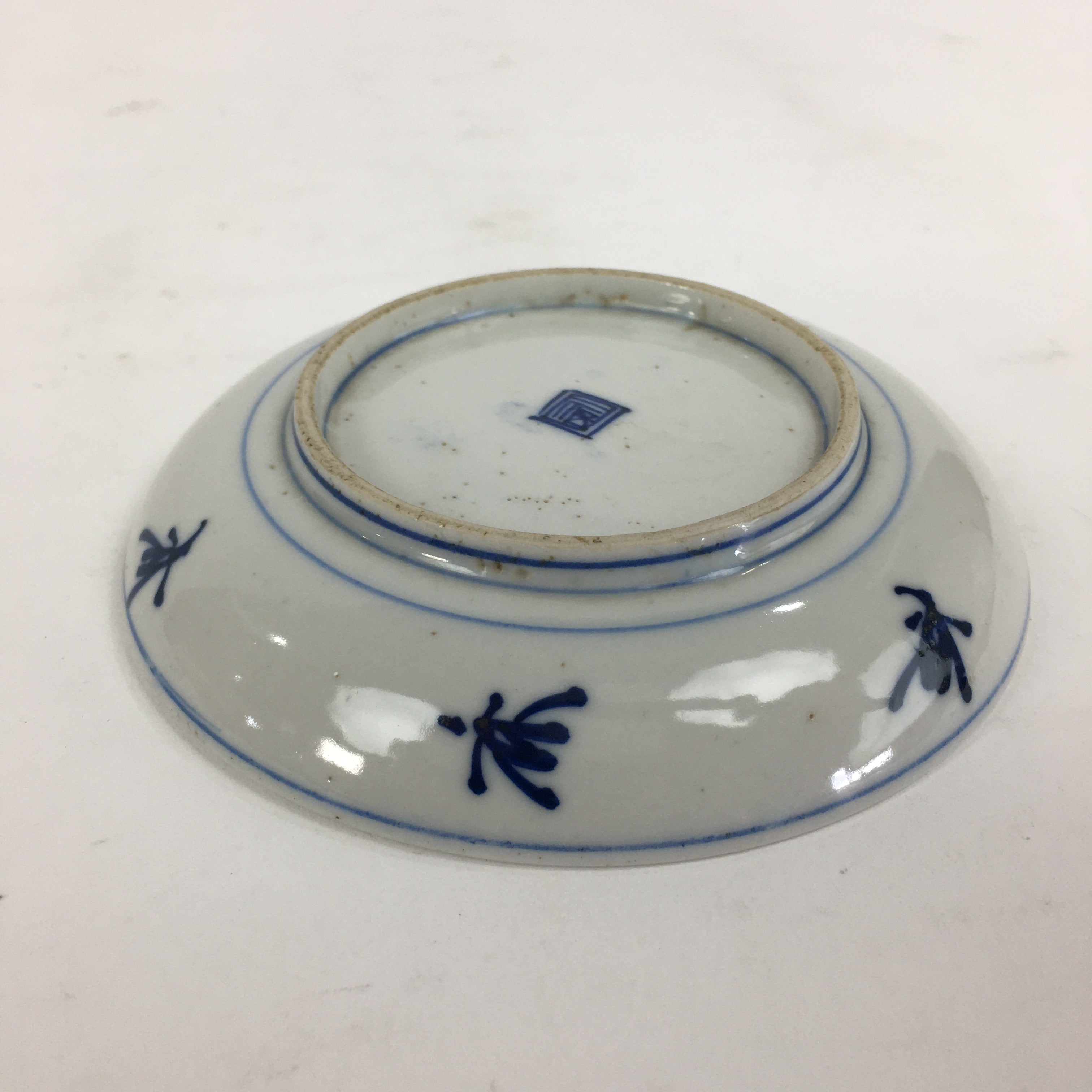 Japanese Porcelain Small Plate Kozara Vtg Blue Flower Dandelion Kozara PP818
