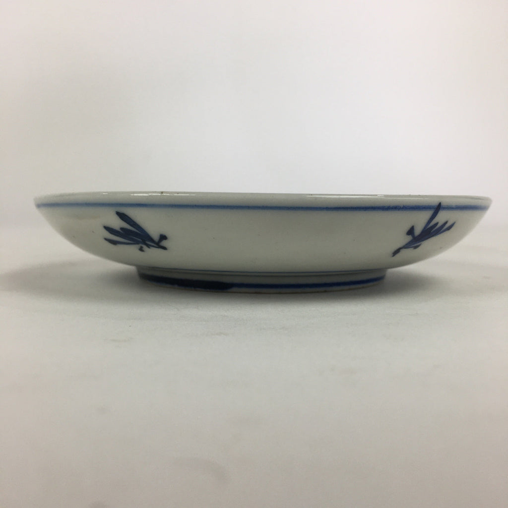 Japanese Porcelain Small Plate Kozara Vtg Blue Flower Dandelion Kozara PP819