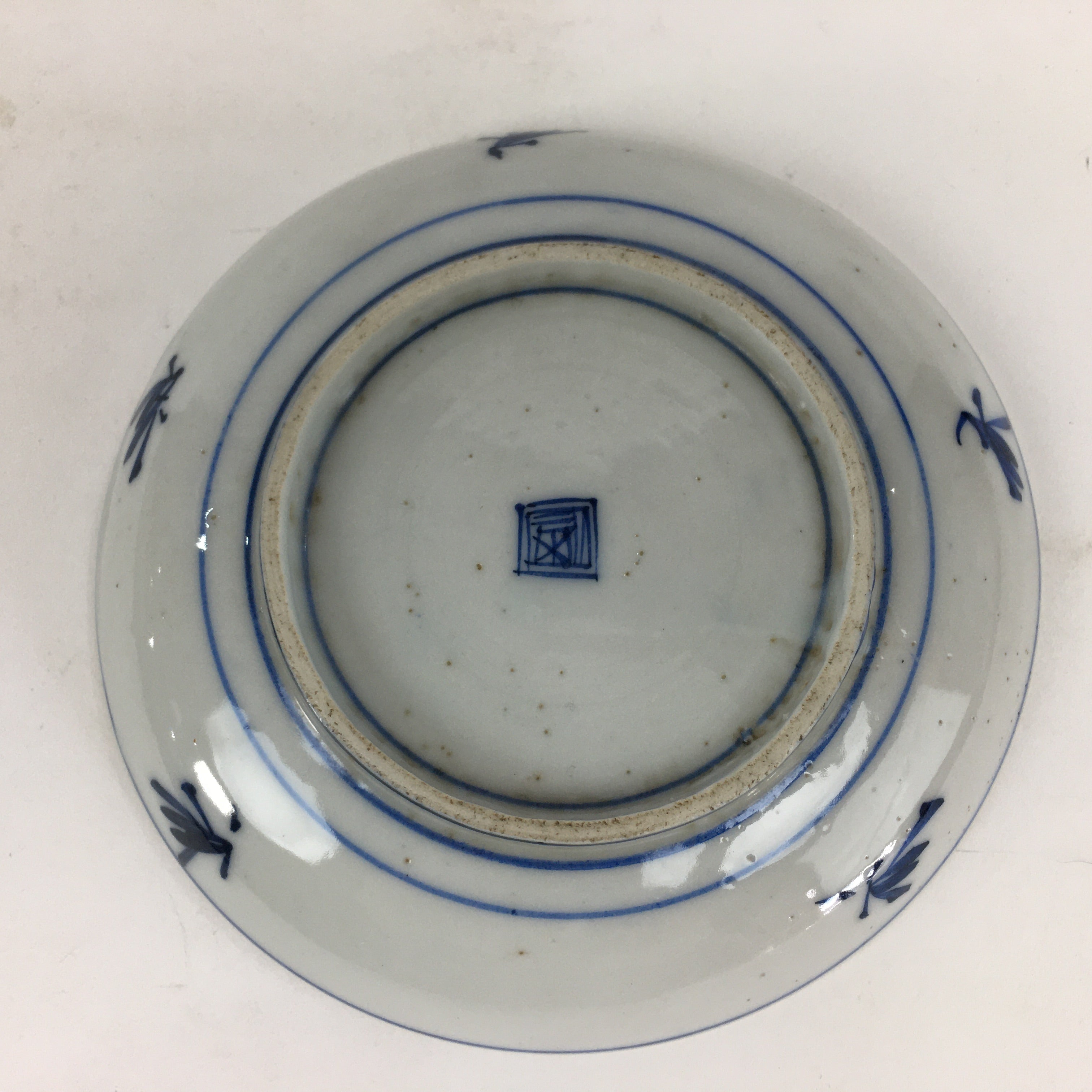 Japanese Porcelain Small Plate Kozara Vtg Blue Flower Dandelion Kozara PP819