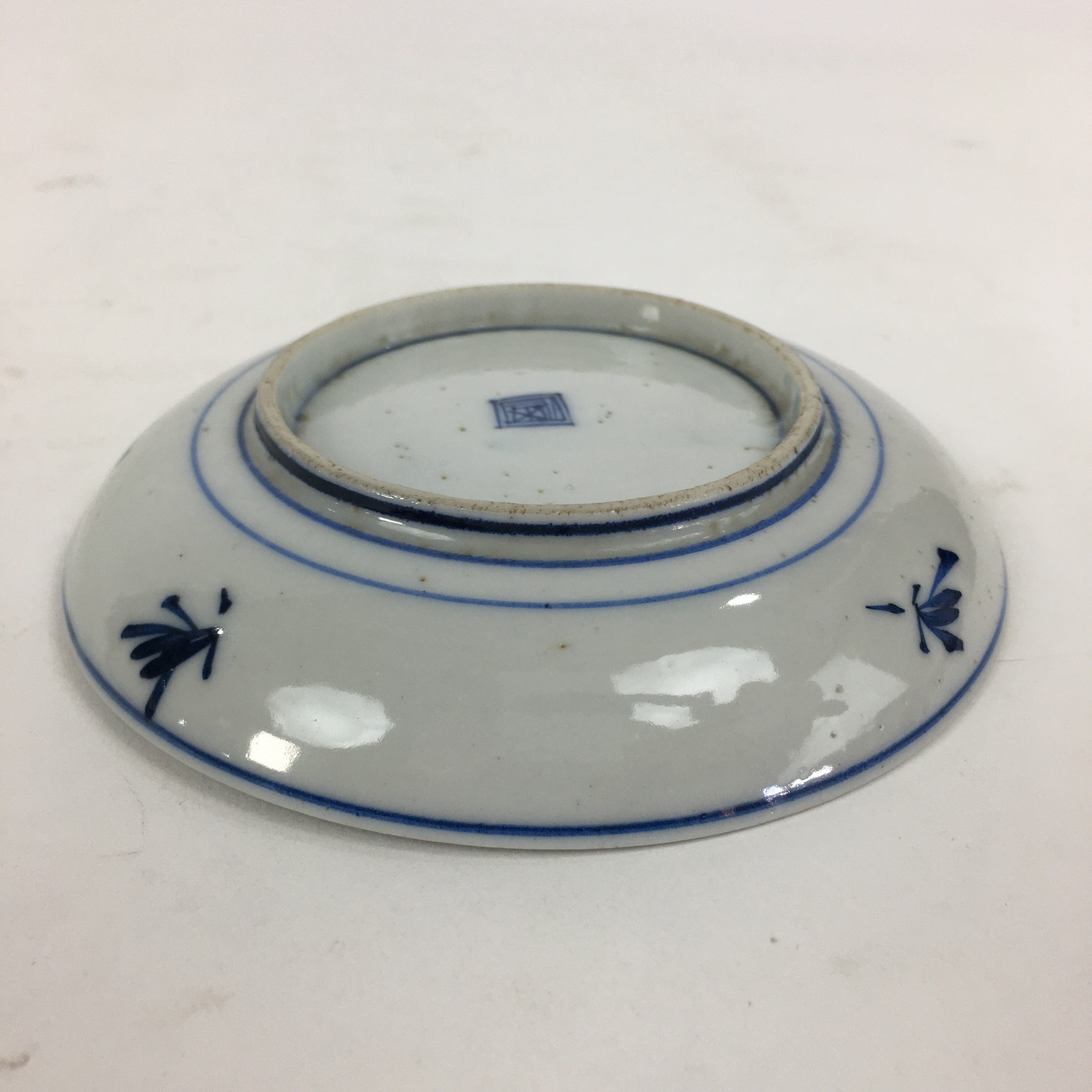 Japanese Porcelain Small Plate Kozara Vtg Blue Flower Dandelion Kozara PP819