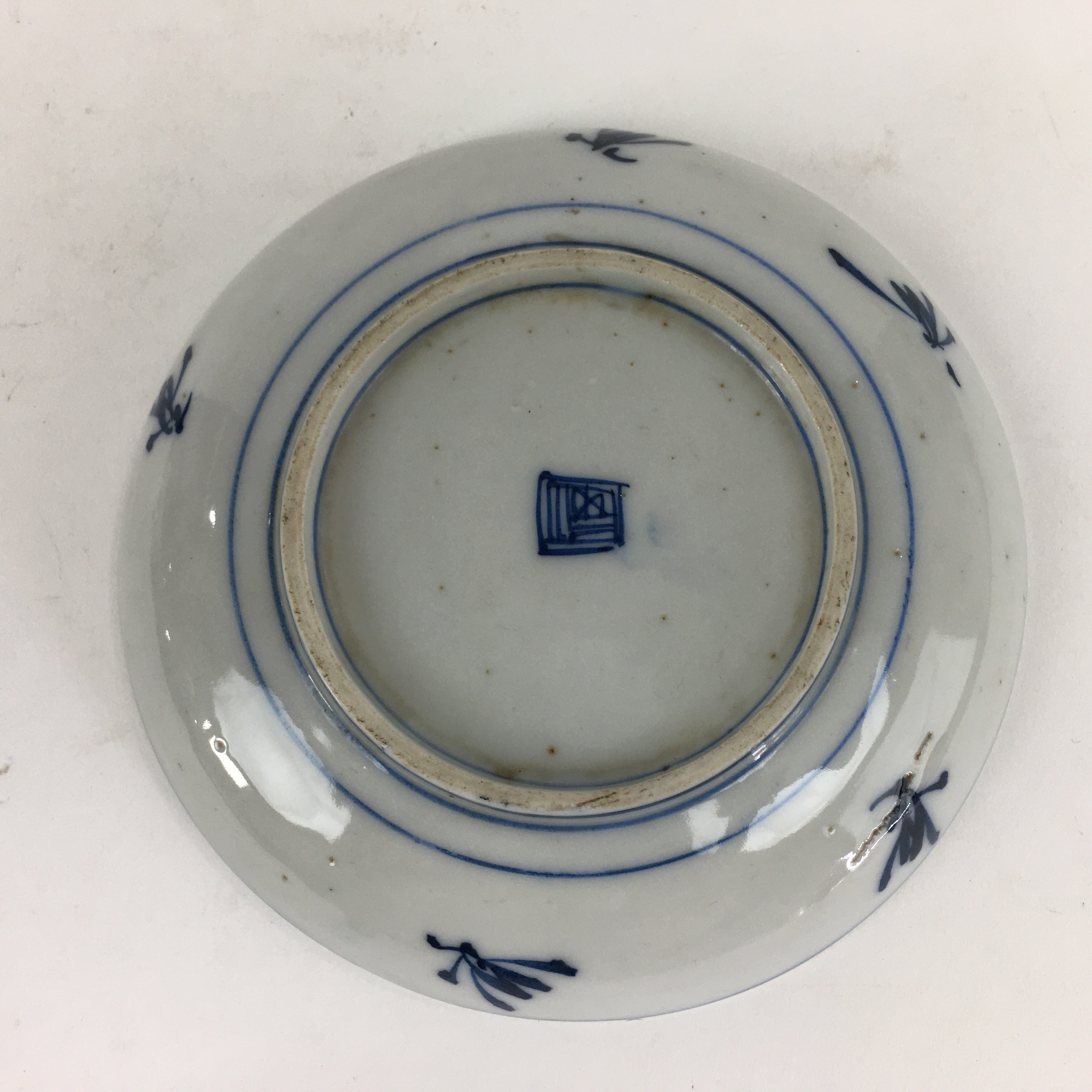 Japanese Porcelain Small Plate Kozara Vtg Blue Flower Dandelion Kozara PP820