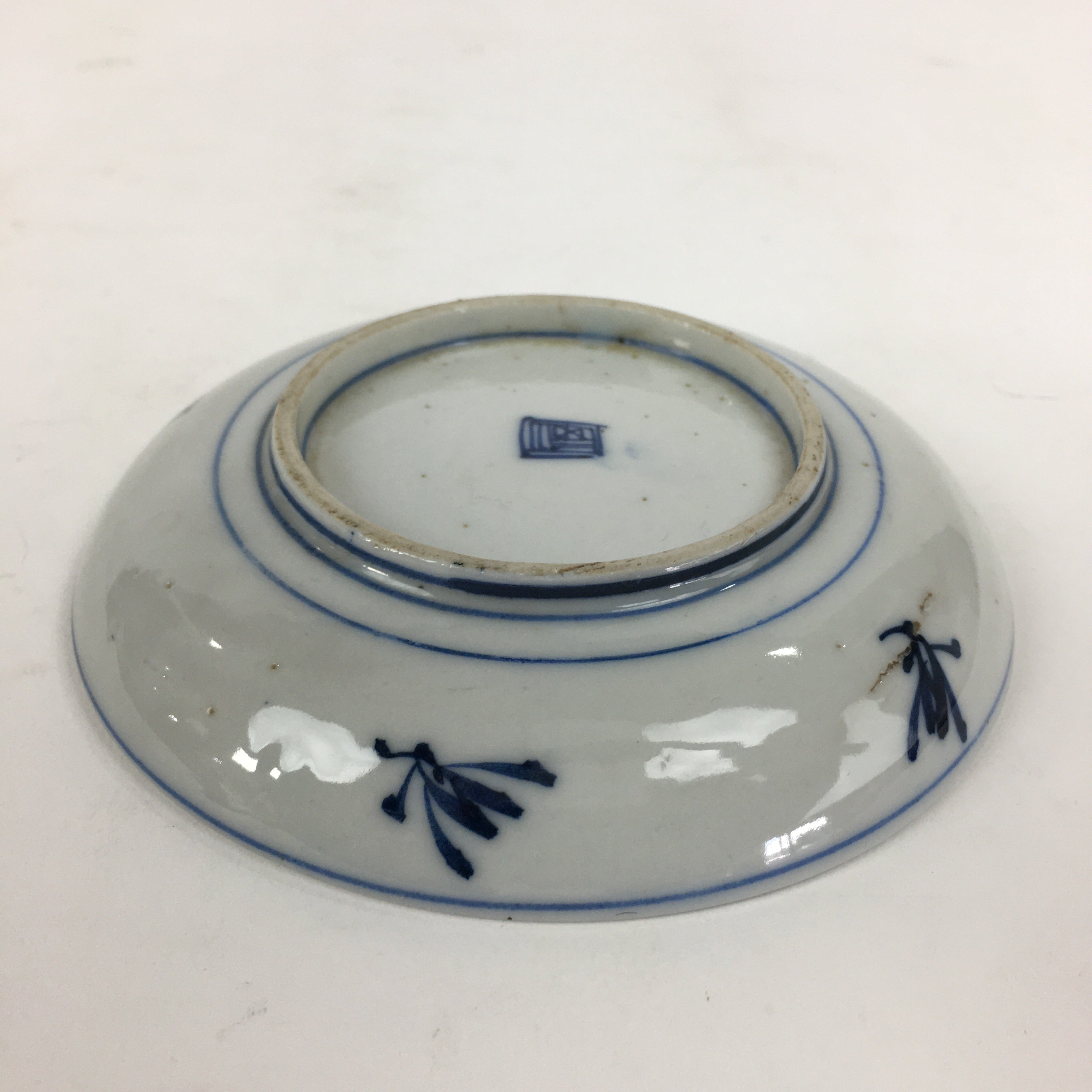 Japanese Porcelain Small Plate Kozara Vtg Blue Flower Dandelion Kozara PP820