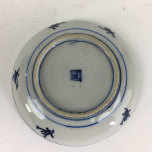 Japanese Porcelain Small Plate Kozara Vtg Blue Flower Dandelion Kozara PP821