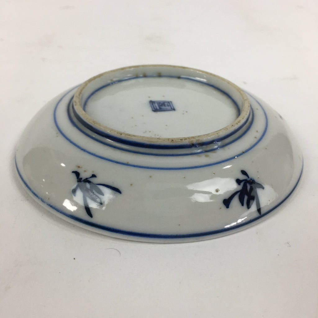 Japanese Porcelain Small Plate Kozara Vtg Blue Flower Dandelion Kozara PP821