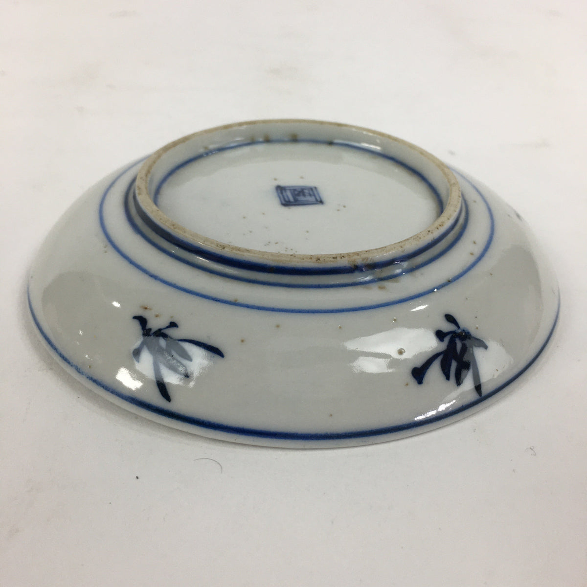 Japanese Porcelain Small Plate Kozara Vtg Blue Flower Dandelion Kozara PP821