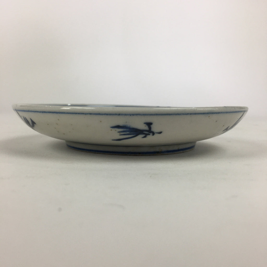 Japanese Porcelain Small Plate Kozara Vtg Blue Flower Dandelion Kozara PP822