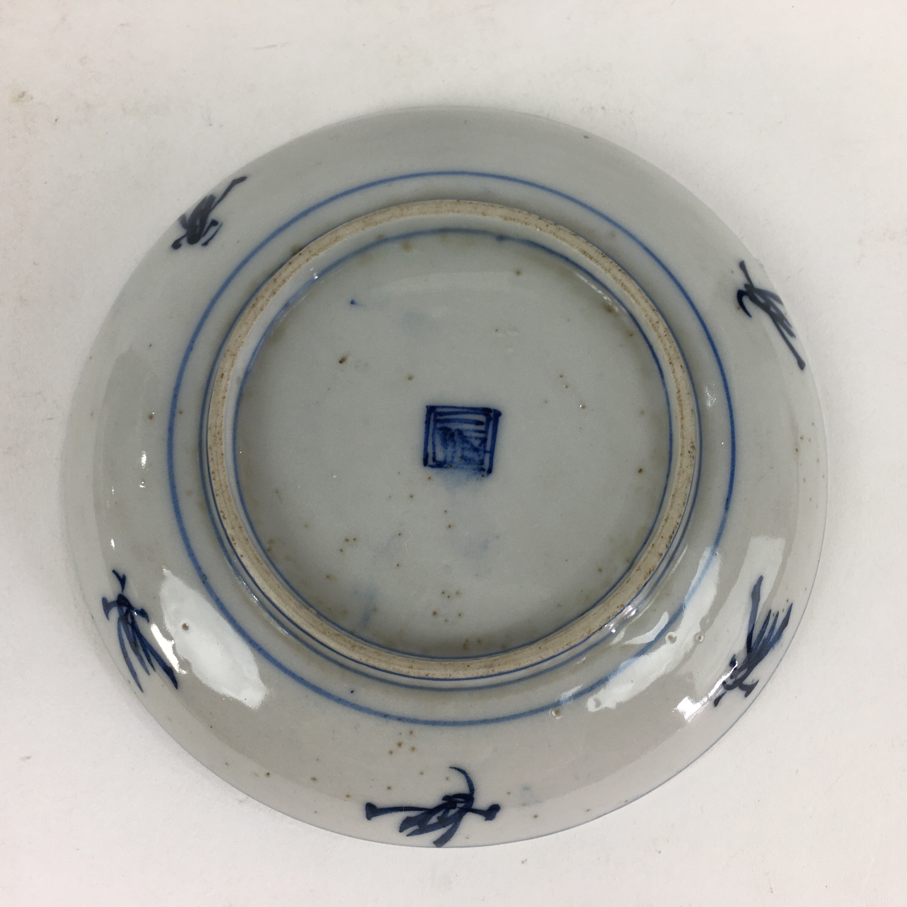 Japanese Porcelain Small Plate Kozara Vtg Blue Flower Dandelion Kozara PP822