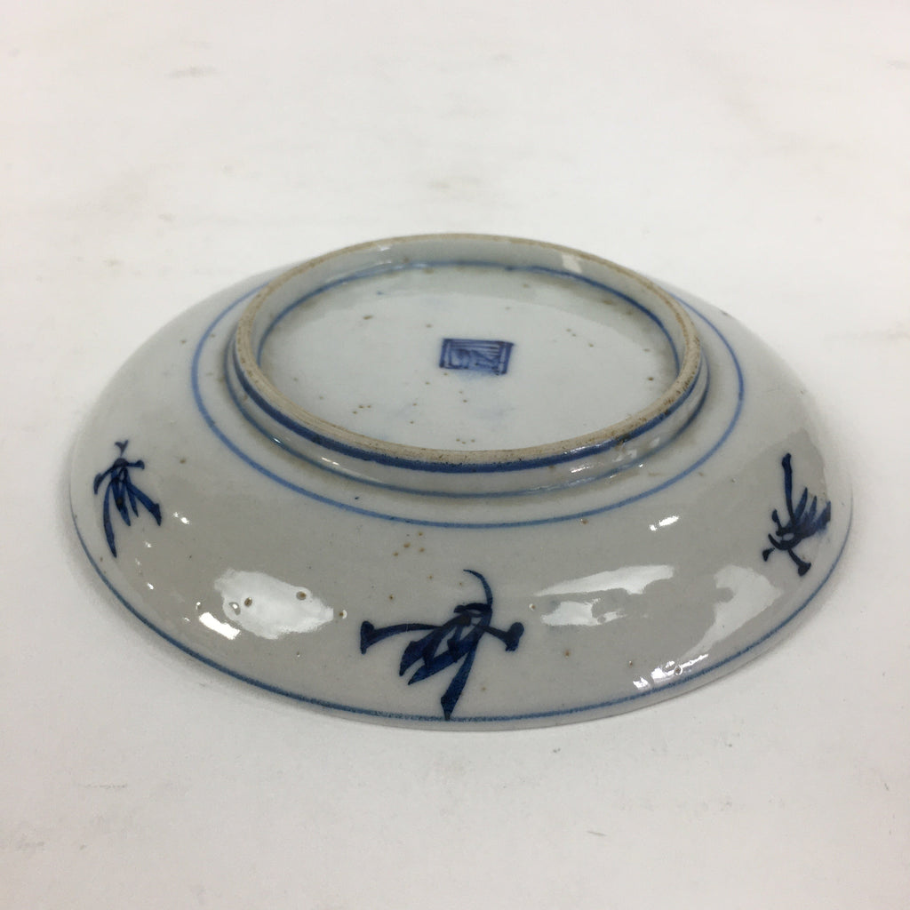 Japanese Porcelain Small Plate Kozara Vtg Blue Flower Dandelion Kozara PP822