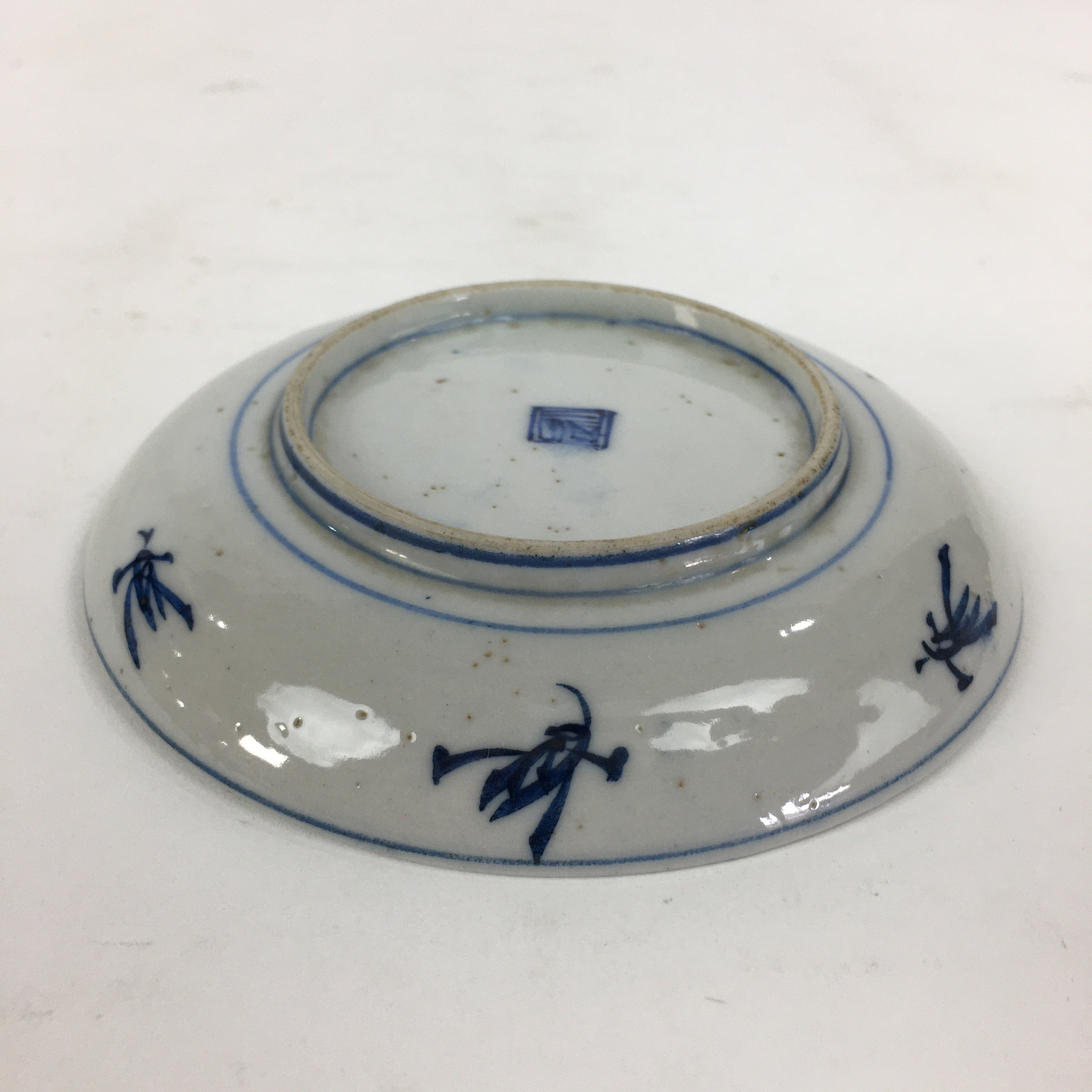 Japanese Porcelain Small Plate Kozara Vtg Blue Flower Dandelion Kozara PP822