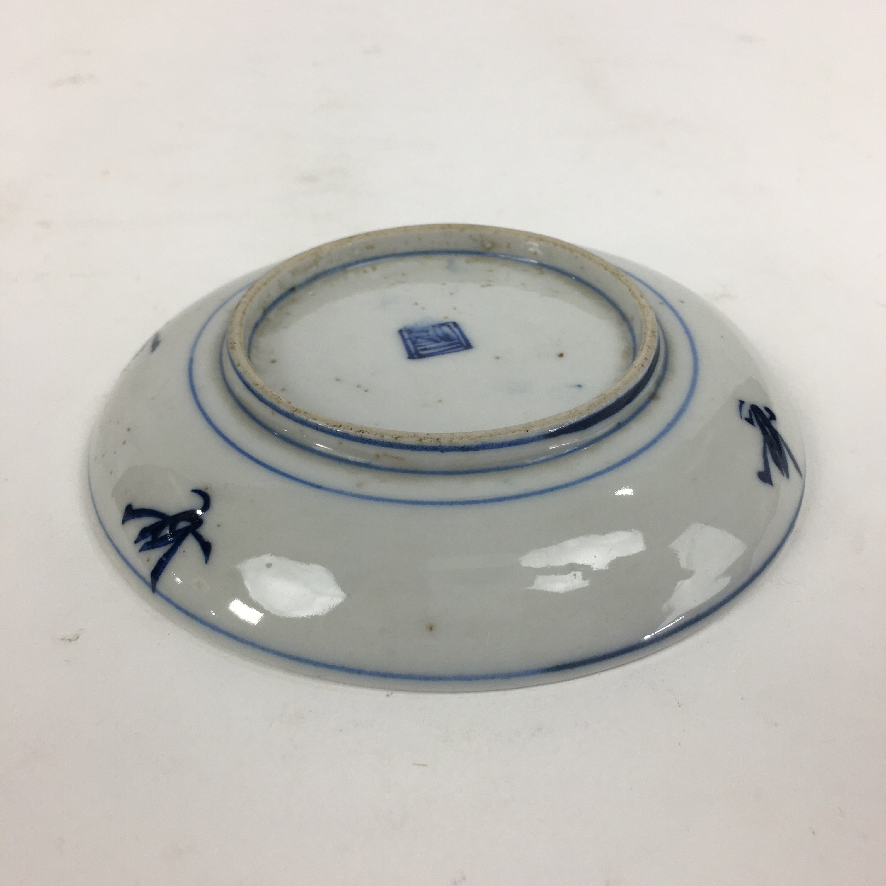Japanese Porcelain Small Plate Kozara Vtg Blue Flower Dandelion Kozara PP822