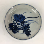 Japanese Porcelain Small Plate Kozara Vtg Blue Flower Dandelion Kozara PP822