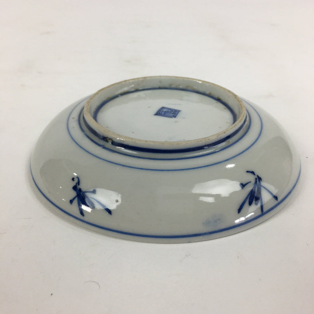 Japanese Porcelain Small Plate Kozara Vtg Blue Flower Dandelion Kozara PP823