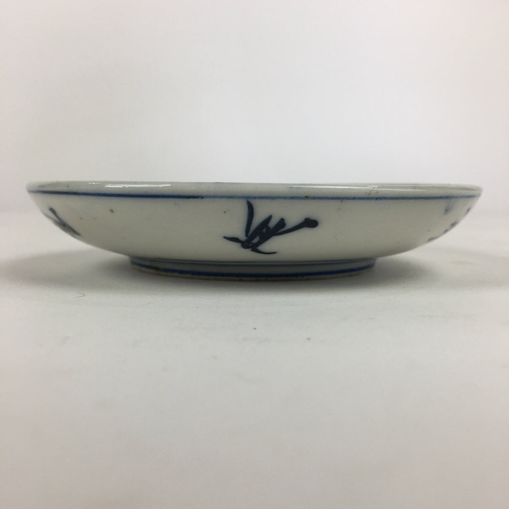 Japanese Porcelain Small Plate Kozara Vtg Blue Flower Dandelion Kozara PP824