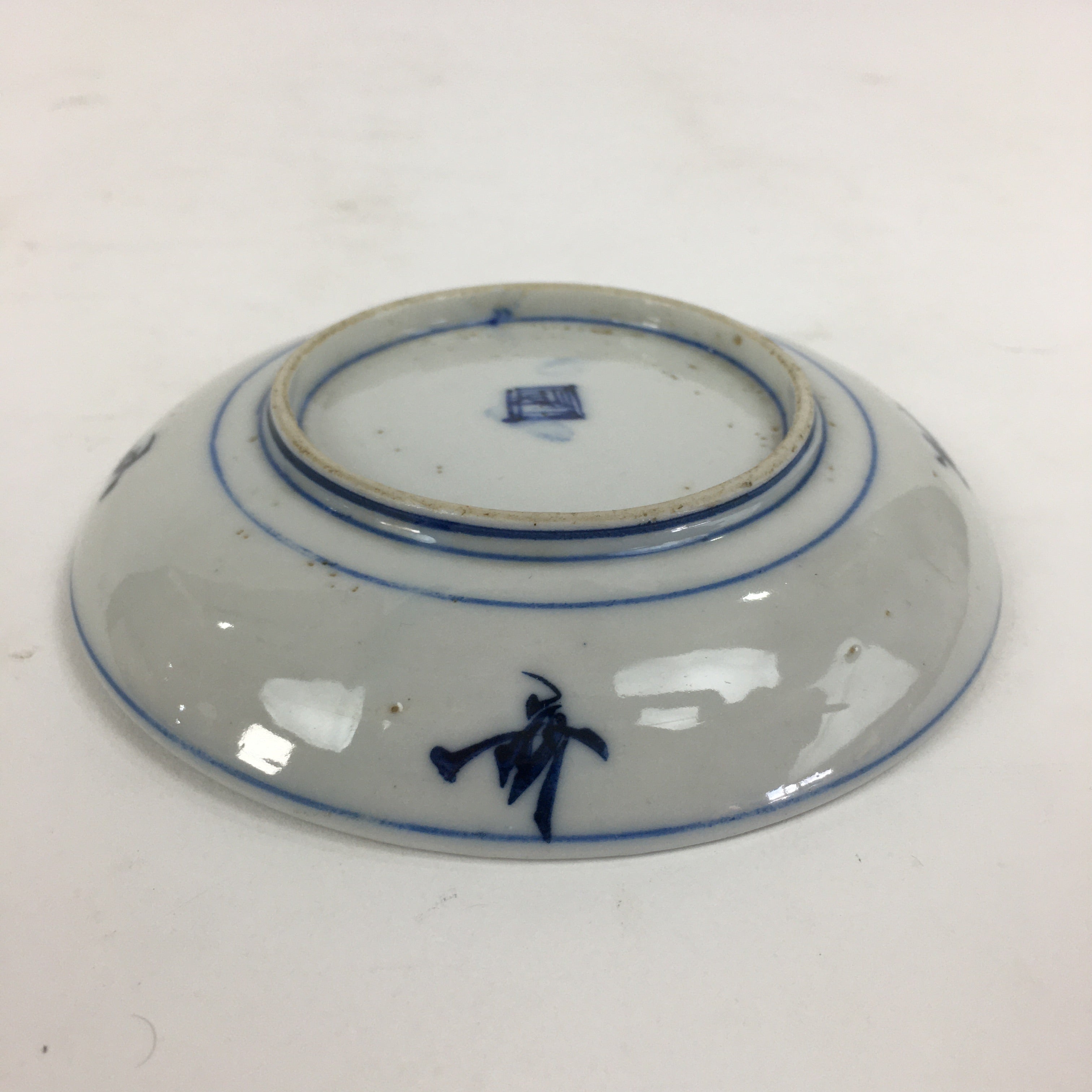 Japanese Porcelain Small Plate Kozara Vtg Blue Flower Dandelion Kozara PP824