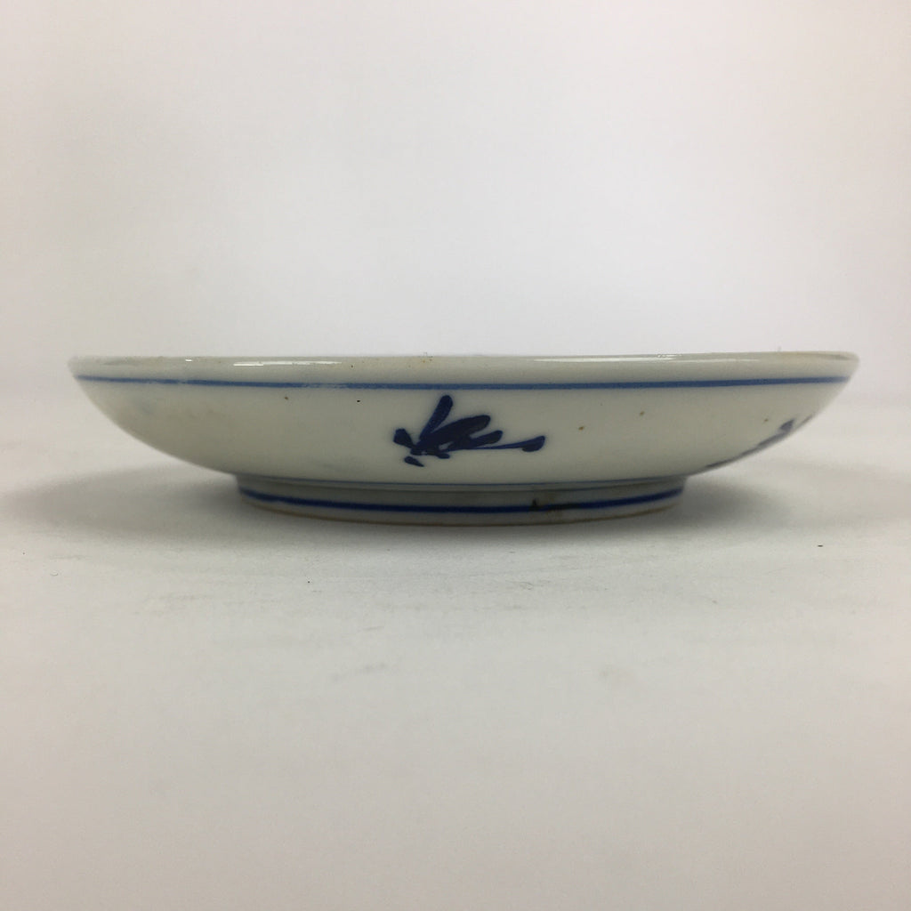 Japanese Porcelain Small Plate Kozara Vtg Blue Flower Dandelion Kozara PP825