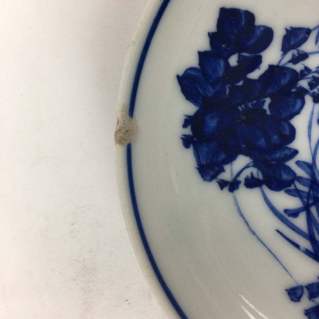Japanese Porcelain Small Plate Kozara Vtg Blue Flower Dandelion Kozara PP825