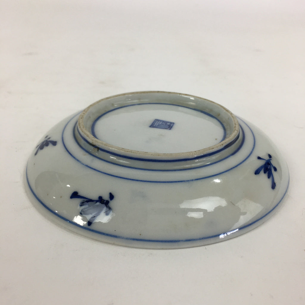 Japanese Porcelain Small Plate Kozara Vtg Blue Flower Dandelion Kozara PP825