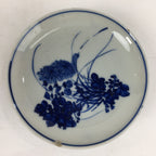 Japanese Porcelain Small Plate Kozara Vtg Blue Flower Dandelion Kozara PP825