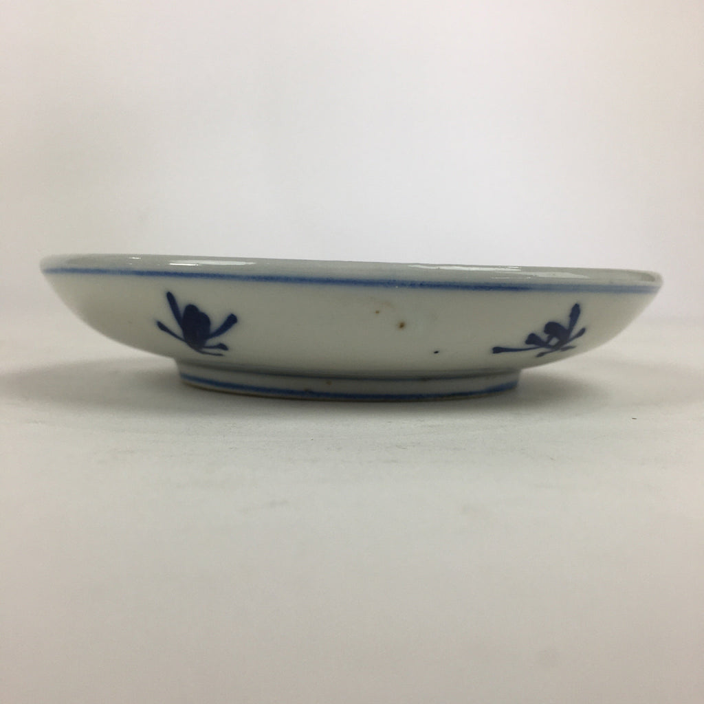 Japanese Porcelain Small Plate Kozara Vtg Blue Flower Dandelion Kozara PP827